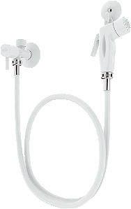 KIT DUCHA POP BRANCO C/ REGISTRO ABS BRANCO C/ DERIVACAO / FLEXIVEL BRANCO LISO 1,20M BLUKIT