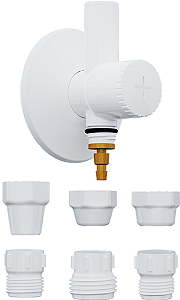 ADAPTADOR PARA FILTRO EM ABS BRANCO C/ REGISTRO INTEGRADO