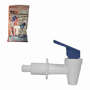 TORNEIRA BEBEDOURO COM NIPLE BRANCA/AZUL