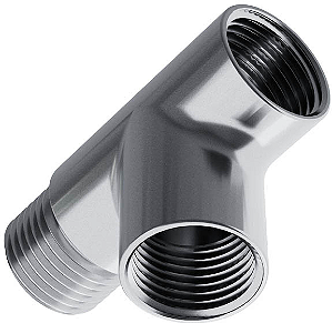 T LATÃO CROMADO 90° (M)1/2" x (F)1/2" x (F)1/2"