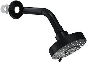 CHUVEIRO ARTICULADO REDONDO COM REGULAGEM DE JATO BLACK