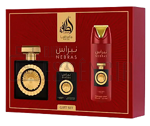 KIT Nebras – Lattafa Pride – Eau de Parfum 100ML + Body Spray200ML + Miniatura 20ML