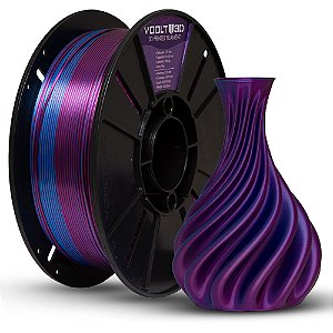 Filamento Para impressão 3D | PLA PREMIUM DUO COLOR AMETISTA E AZUL SAFIRA VSILK 1.75mm VOOLT3D