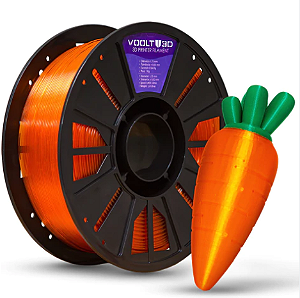 Filamento Para Impressora 3D | PETG Premium HF LARANJA NEON TRANSLUCIDO 1.75mm VOOLT3D