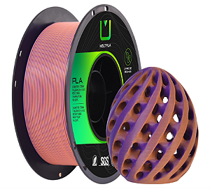 Filamento Para impressão 3D | PLA DUAL COLOR Laranja e Roxo Escuro 1.75mm MULTIFILA