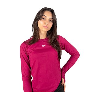 Blusa Térmica de Poliamida com Proteção UV e Dedeira - Pink