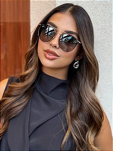Óculos de Sol Ray Ban Round - Metal Dourado
