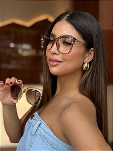 Óculos de Grau Clip-on Elegance - Acetato Rosê Translúcido