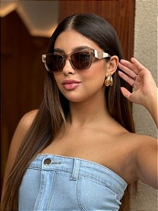 Óculos de Sol Elegance - Acetato Rose Translúcido