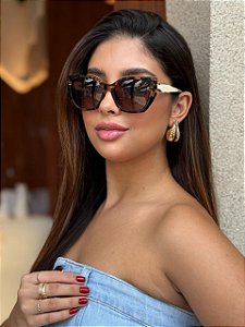 Óculos de Sol Elegance - Acetato Demi Marrom