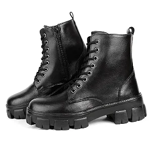 Bota Coturno Mb Sola Tratorada para Outono e Inverno - Preto