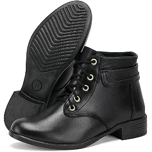 Bota Feminina Coturno Cano Curto - Linha Outono Inverno - Preto