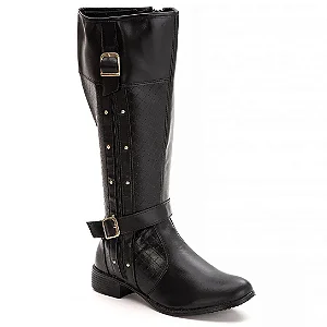 Bota Feminina Montaria com Zíper - Modelo Outono Inverno 229 - Preto