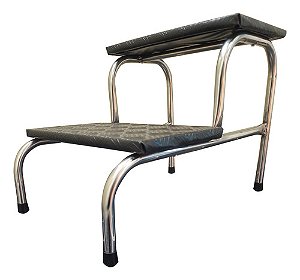 Escada Escadinha Para Maca 2 Degraus Inox Medcombo