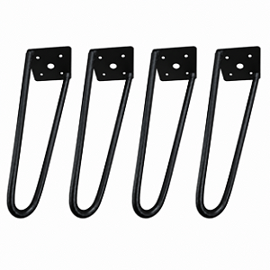kit 4 Pés De Ferro Hairpin Legs 20cm Preto Medcombo Para Mesa