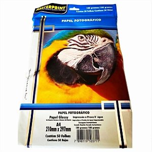 PAPEL FOTOGRAFICO INKJET A4 GLOSSY 180G PCT C/20 MP