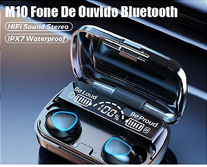 Fone de Ouvido Bluetooth M10 - Som de Alta Qualidade e Conforto