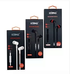 Kit 2 Fone de ouvido com fio lelong LE-0201