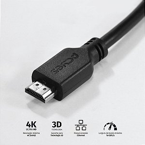 Cabo Hdmi 2.0 4k 30awg Puro Cobre 2 Metros - Phm20-2 [F018]
