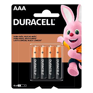 Pilha Alcalina 1,5v Aaa Mn2400 (com 4 Pilhas) Duracell [F018]