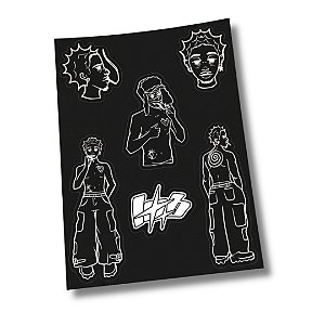 Cartela 6 Adesivos HKPM - Link do Zap