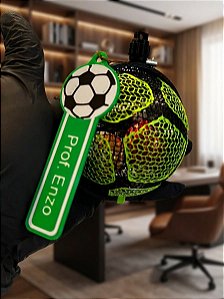 Lembrancinha Bola de Futebol 3D Personalizada – Porta-Bombom e Chaveiro