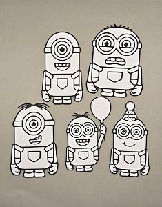 Kit Minions Placa de Pintura Lavável 3D – Brinquedo Educativo Reutilizável