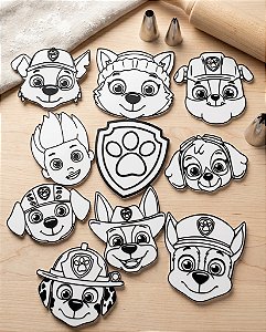 Kit Patrulha Canina Placa de Pintura Lavável 3D – Brinquedo Educativo Reutilizável