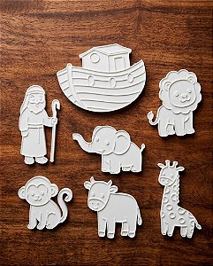 Kit Arca de Noé Placa de Pintura Lavável 3D – Brinquedo Educativo Reutilizável