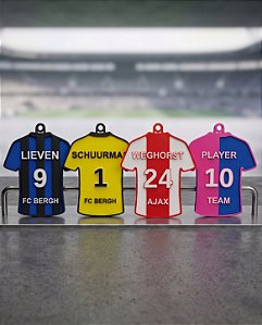 Chaveiro Personalizado 3D Camisa de Futebol com Nome e Número