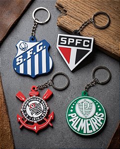 Chaveiros 3D Escudos de Times de Futebol – Corinthians, Palmeiras, São Paulo e Santos