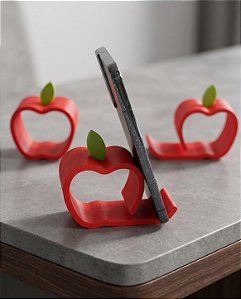 Suporte e Porta-Celular 3D Formato Maçã – Mesa e Home Office