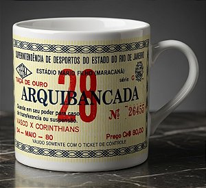 Caneca de porcelana Personalizada ingresso decada de 80, Ídolos e Conquistas do Vasco da Gama