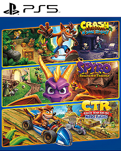 Crash Bandicoot™ N. Sane Trilogy + CTR Nitro-Fueled + Spyro PS5 Mídia Digital