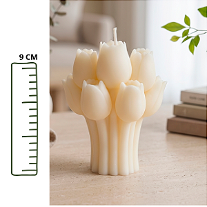 Vela Buquê de Tulipas em Cera 100% Vegetal