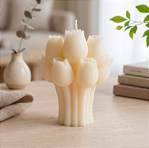 Vela Natural Buquê Tulipas