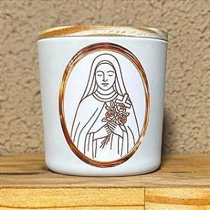 Vela Santa Teresinha - 190g Tampa Madeira
