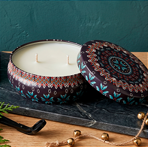 Vela Latinha Mandala Roxo 120G