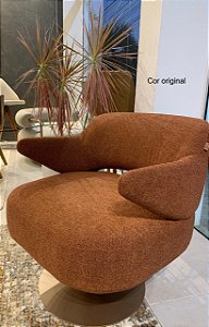 Poltrona Giratória Cordel cor telha