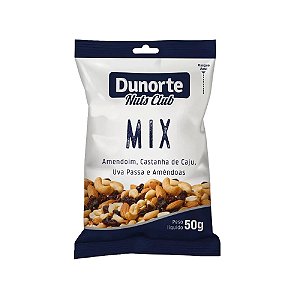MIX DE NUTS, AMENDOIM, UVA PASSA, CASTANHA DE CAJU E AMÊNDOAS 50G 10 UNIDADES - NUTS CLUB