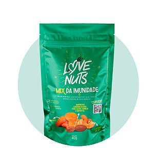 MIX DA IMUNIDADE COM NUTS, AMÊNDOA CARAMELIZADA COM CACAU E CANELA, CASTANHA DO PARÁ E CRANBERRY DESIDRATADO 40G 14 UNID