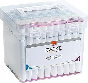 MARCADOR ARTÍSTICO EVOKE DUAL MARKER - ESTOJO 80 CORES