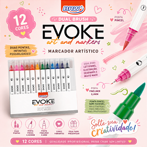 MARCADOR DUAL BRUSH PEN - 12 CORES
