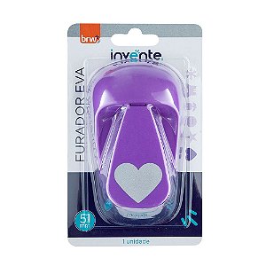 FURADOR DE EVA - 51MM - CORAÇÃO - ROXO