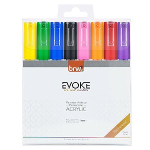 MARCADOR ARTÍSTICO EVOKE ACRYLIC 3MM - NEON - 8 CORES