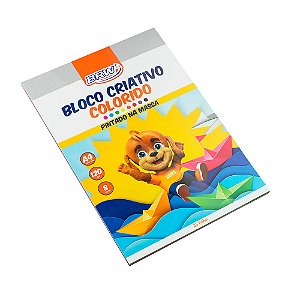 BLOCO CRIATIVO COLORIDO A4 - 8 CORES - 120GR - 25 FOLHAS