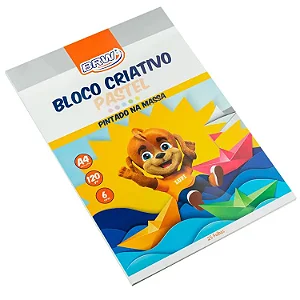 BLOCO CRIATIVO COLORIDO A4 - 6 CORES PASTEIS - 120GR - 25 FOLHAS