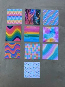 PAPEL DECORATIVO - COLEÇÃO COLORS - 10 FOLHAS ( Aprox. 15x15cm )