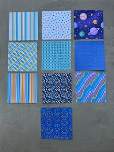 PAPEL DECORATIVO - COLEÇÃO MENINOS - 10 FOLHAS ( Aprox. 15x15cm )