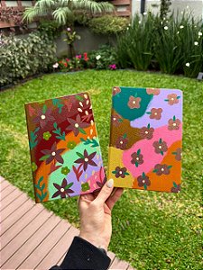 CADERNETA SEM PAUTA A5 - PINTURA AUTORAL POR FER CASSOU - 80FLS